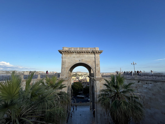 Old city of Cagliari with view from a castle